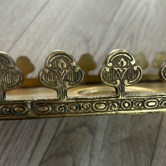 Vintage brass boho candle tray - Picture 2 of 5
